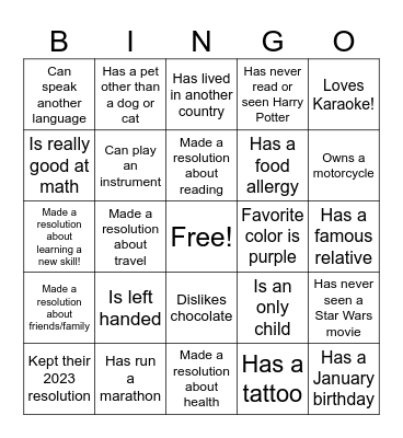 Ice Breaker BINGO! Bingo Card