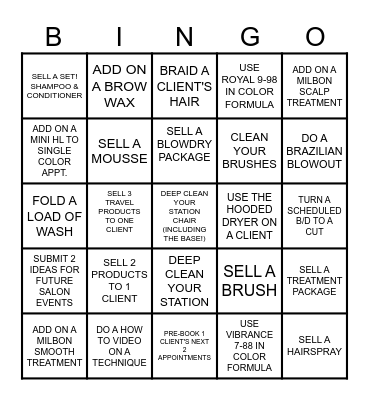 Salon Blossom Bingo Card