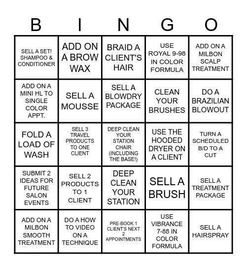 Salon Blossom Bingo Card