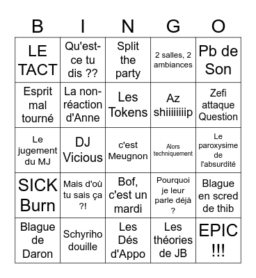 UMLO Bingo Card