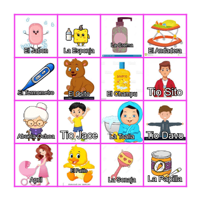 BABY EVA Bingo Card