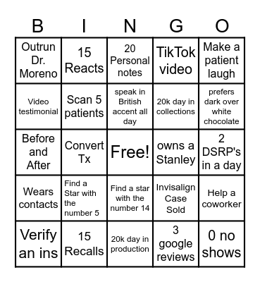 Smile Group Bingo Card