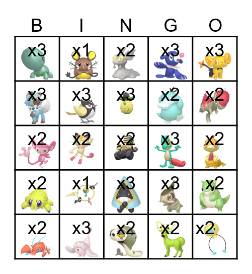Mesuda Shiny Bingo Challenge (Sc/Vi) Bingo Card