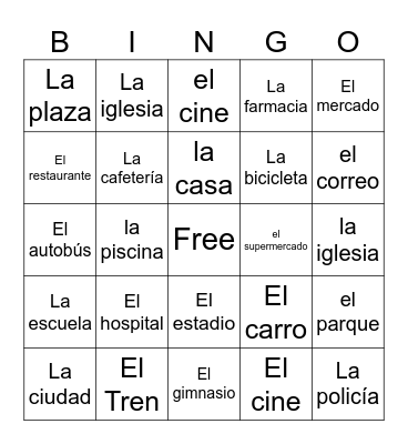 Spanish in the City Bingo Card