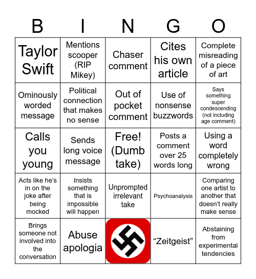 The German Bingo Card