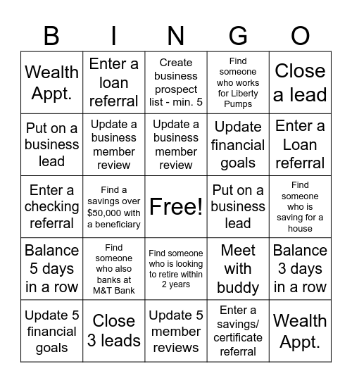 Batavia Teller Bingo Card