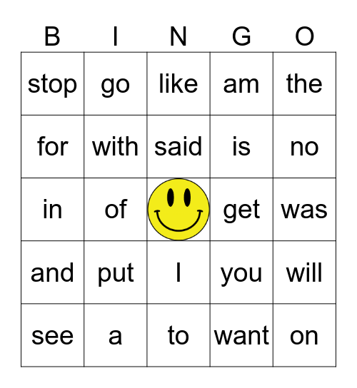 Red Word Bingo Card