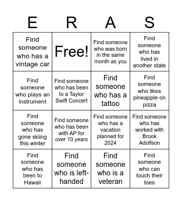 AP ERAS BINGO Card