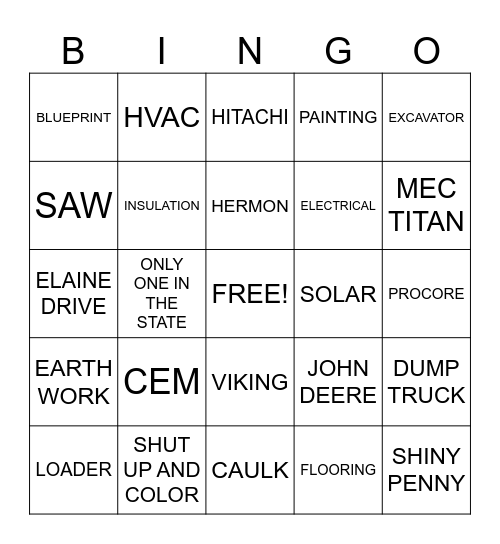 BUILDING MAINE Bingo Card