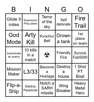 WT Bingo Card