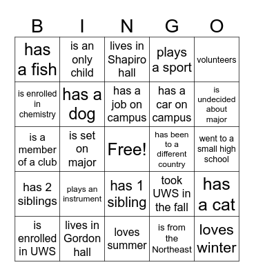 Bingo Card