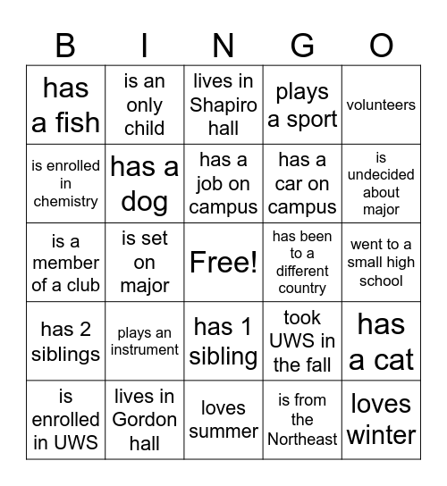 Bingo Card