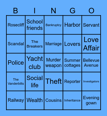 Murder at the Breakers Bingo Card
