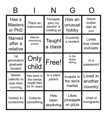 ¿Me Conoces? Bingo Card