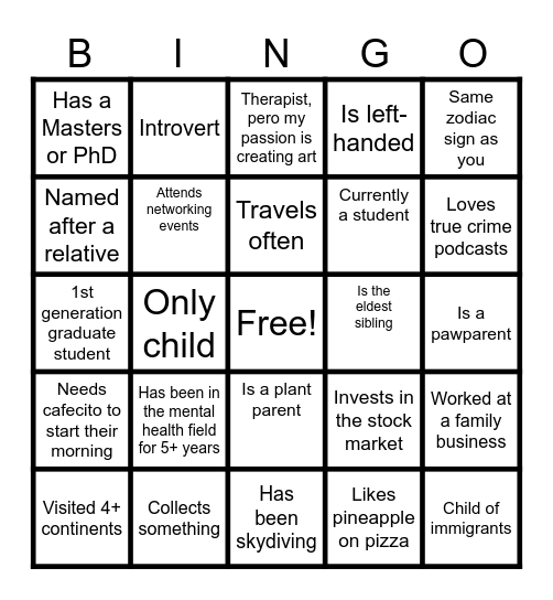 ¿Me Conoces? Bingo Card