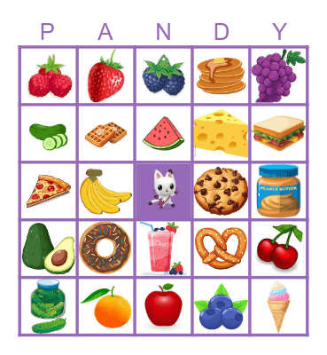 Snacky In My Packy Bingo Card