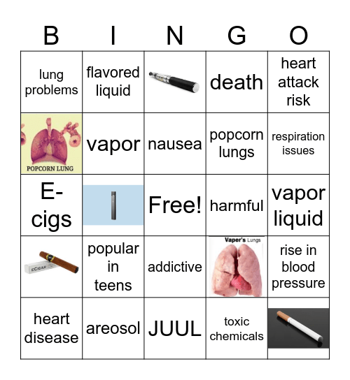 vaping bingo Card