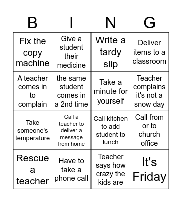 Office Disruptions Bingo Card