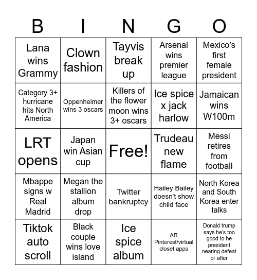 Bingo Card