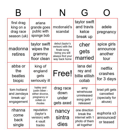 2024 Bingo Card