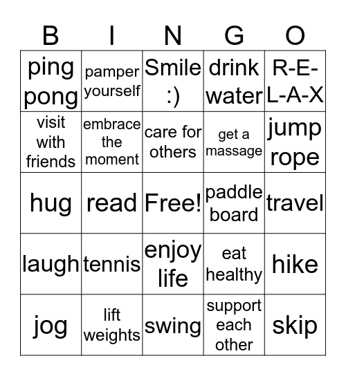 Health & Safety Bingo Card