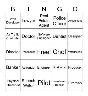 Careers Round Bingo Card