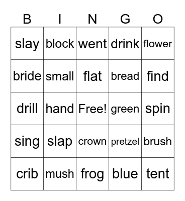 Denmark Phonics Bingo Card