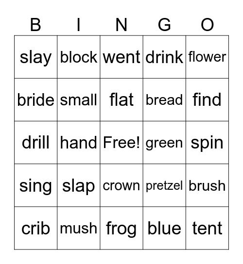 Denmark Phonics Bingo Card