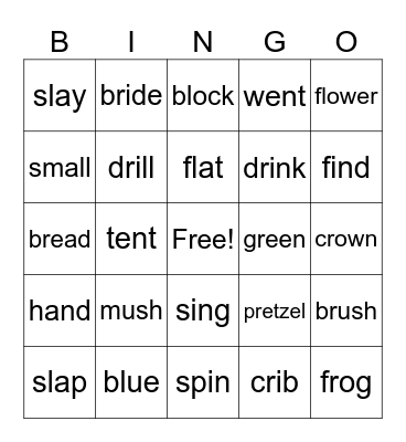 Denmark Phonics Bingo Card