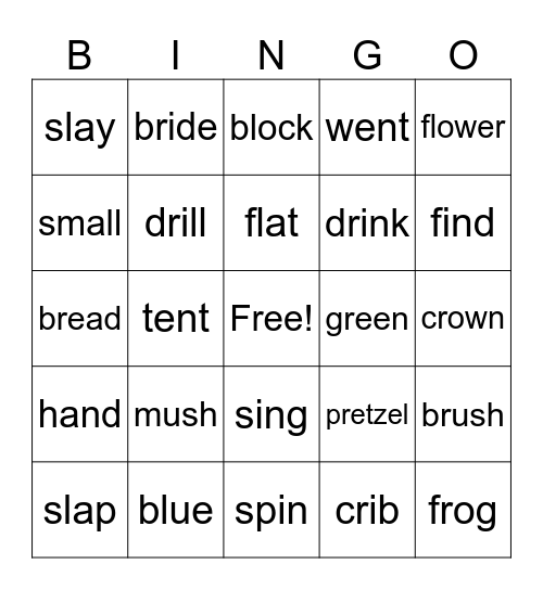 Denmark Phonics Bingo Card