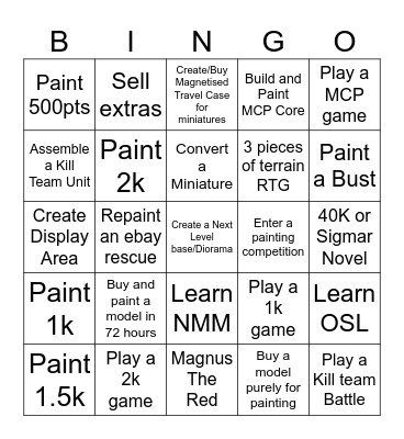 2024 Hobby Bingo Card