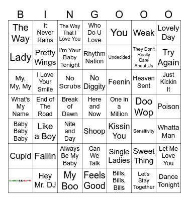 Guess that Song Bingo Card