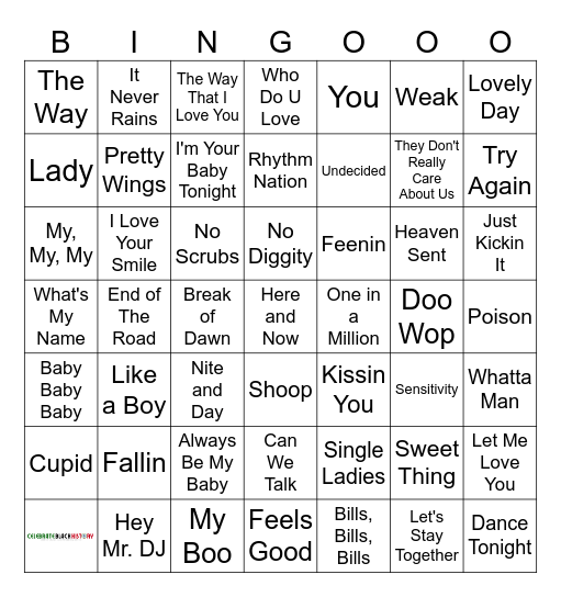 Guess that Song Bingo Card