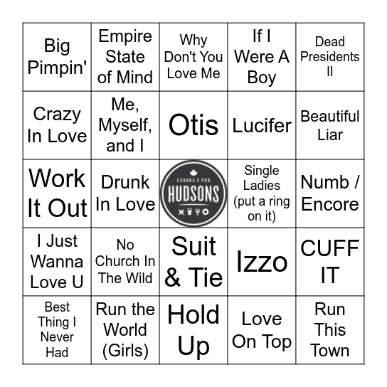 JayZ V Beyoncé Bingo Card