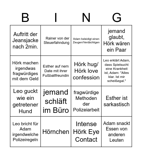 Spatort 2024: Der Fluch des Geldes Bingo Card