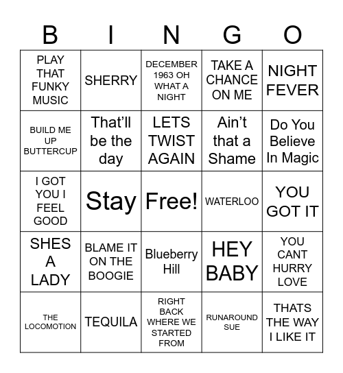 #1 Front Row 2024 Bingo Card