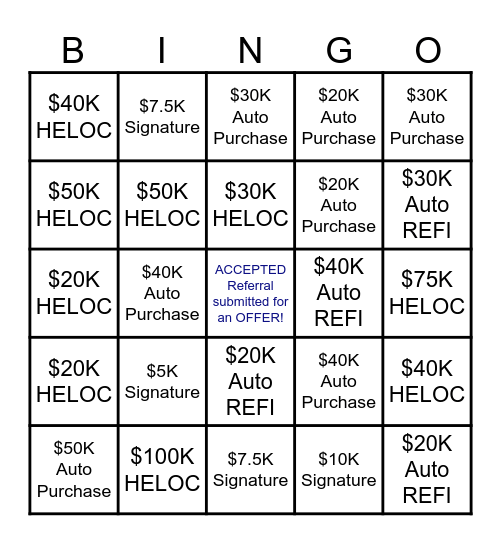 My Offers BINGO! ES Bingo Card