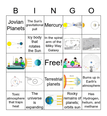 Astronomy MS Review Bingo Card