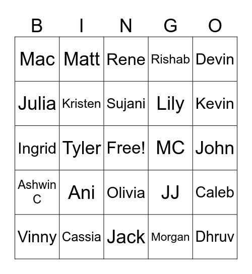 Rudra's 30th Bingo Card