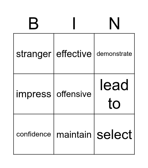 Unit 1 R1 Bingo Card