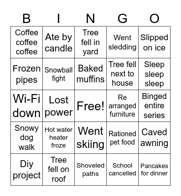 Winter Bingo Card