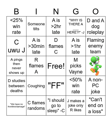 Handicapped Bingo Card
