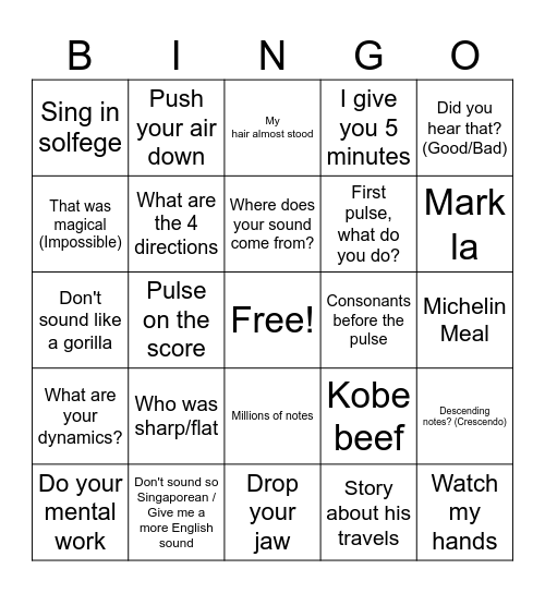 Mr. Toh's Favorite Quotes Bingo Card
