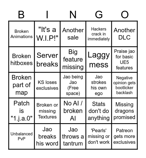 DoD 1.0 Release Bingo Card