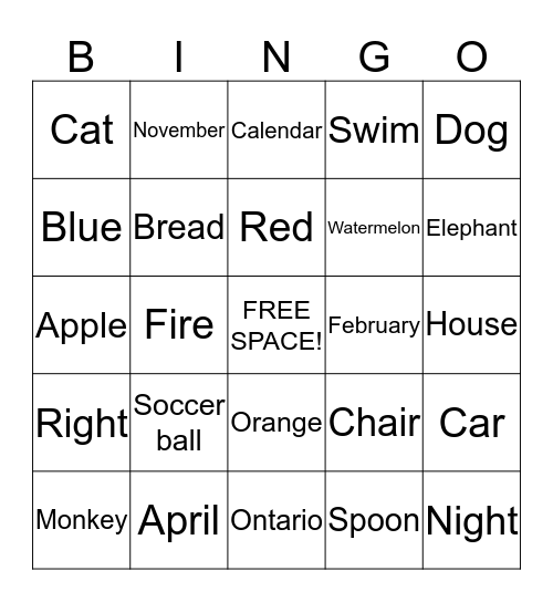 Bingo Card