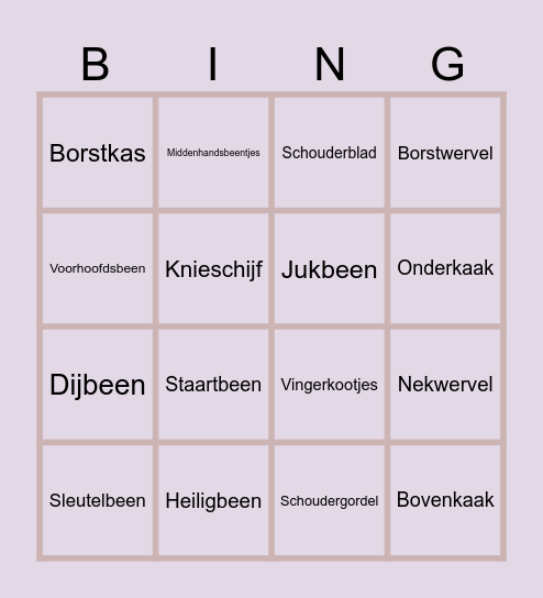 Botten Bingo Card