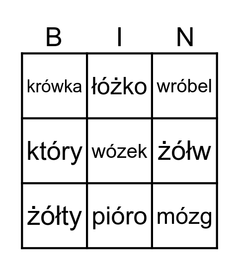 Bingo "ó" Bingo Card