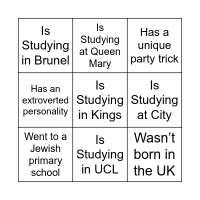 Find a friend who... Bingo Card