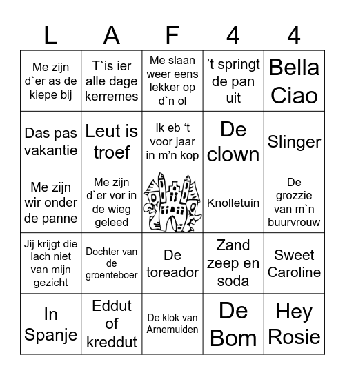 Meziekbingo 'T Laffeseeke Bingo Card
