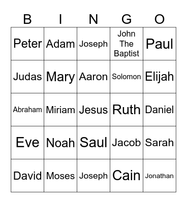 Bible BINGO Card